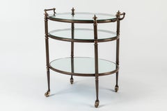 Three-Tier Brass and Glass Drinks Trolley