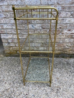 Three Tier Brass and Glass Etagere