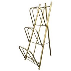 Three Tier Brass Magazine Rack