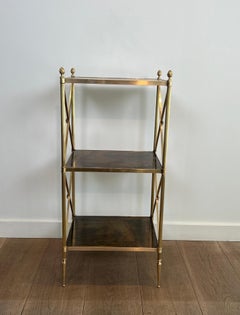Three-Tier Brass Shelf Attributed to Maison Jansen, 1940s