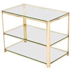 Tavolino a tre piani in bronzo di Jacques Quinet per Broncz, anni '60