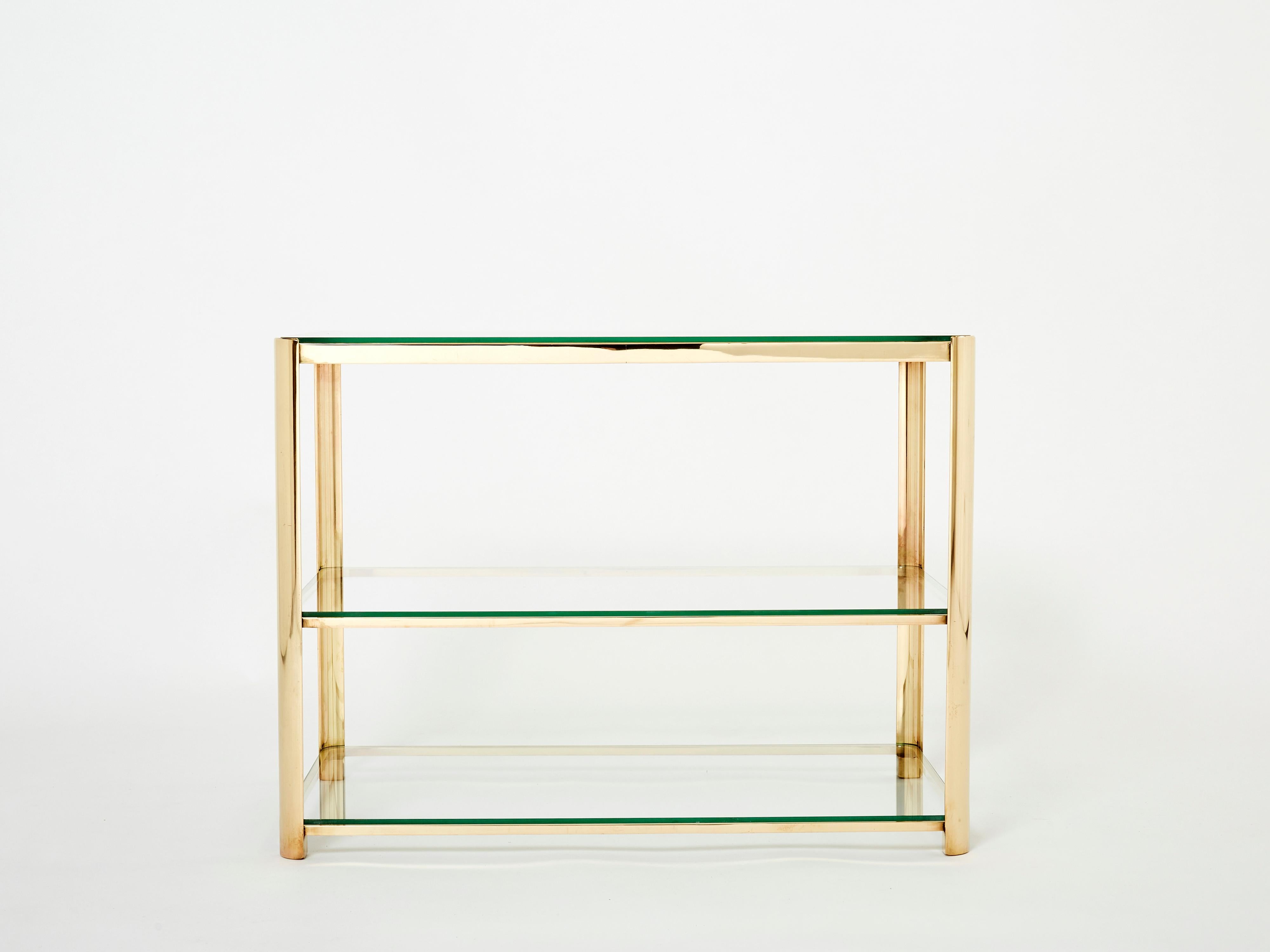 Three-Tier Bronze Side Table by Jacques Quinet for Broncz, 1960s For Sale 5