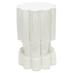 Three-Tier Ceramic Cloud Side Table & Stool in Marshmallow by BZIPPY