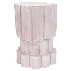 Three-Tier Ceramic Cloud Side Table & Stool in Royal Danish by BZIPPY