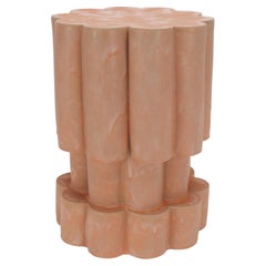 Dreistöckiger Wolken-Beistelltisch und Hocker aus Keramik in Tangerine-Eis von BZIPPY