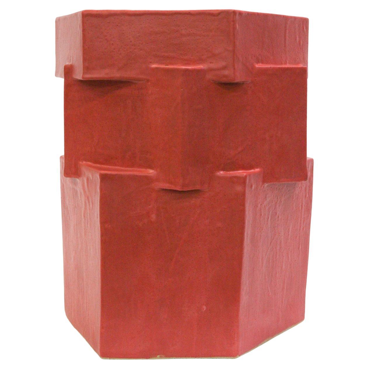 Three-Tier Ceramic Hex Planter in Cherry Red by Bzippy