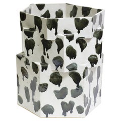 Three-Tier Ceramic Hex Planter in Drippy Palladium by BZIPPY