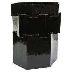 Three-Tier Ceramic Hex Planter in Gloss Black by Bzippy