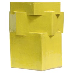 Dreistöckiges Keramik-Hex-Pflanzgefäß in Gelb von Bzippy