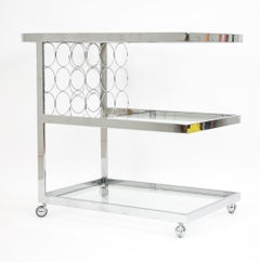 Three-Tier Chrome Bar Cart