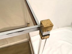 Three-Tier Chrome, Lucite and Brass Console