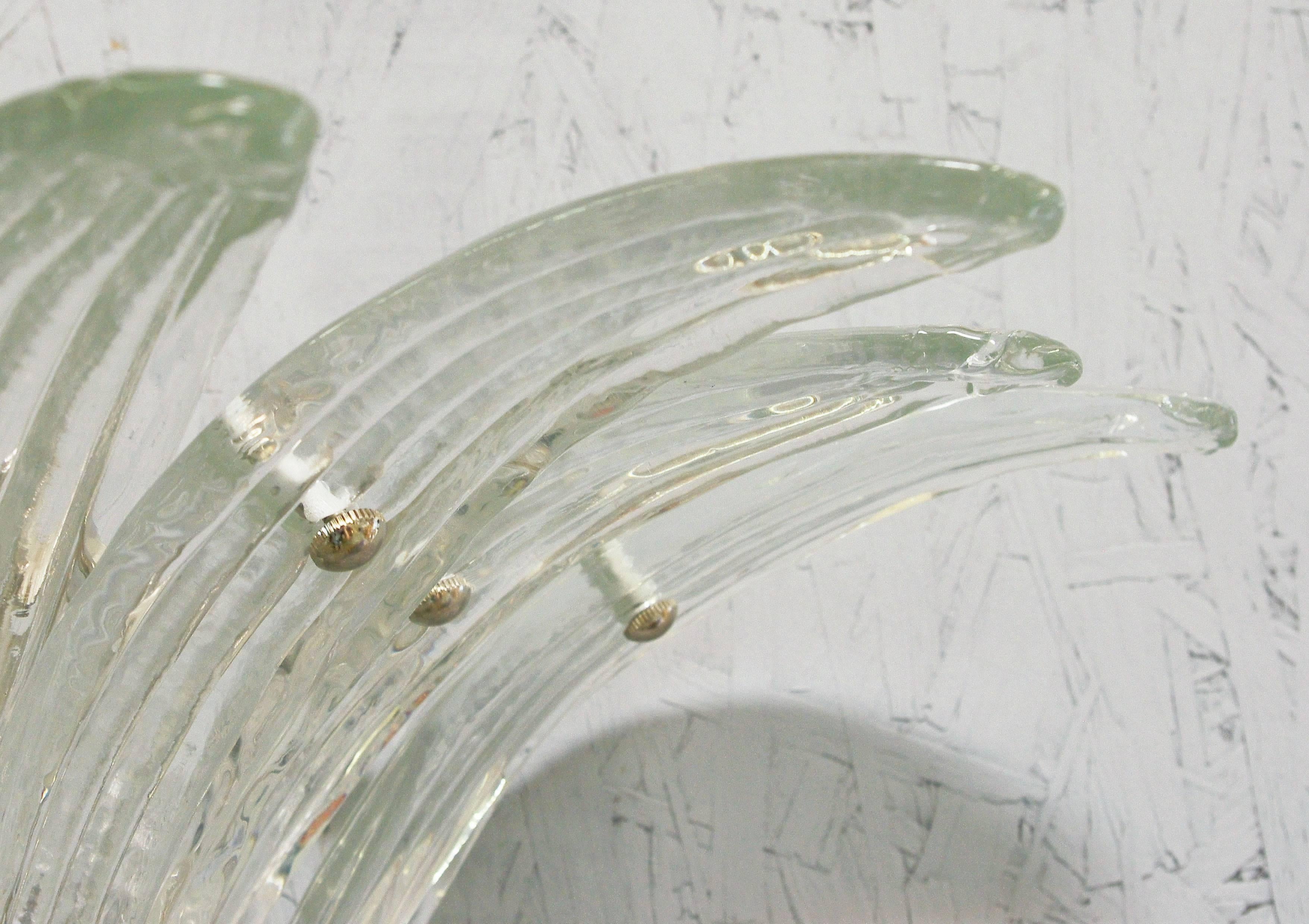 Blown Glass Three Tier Palmette Sconce by Fabio Ltd For Sale