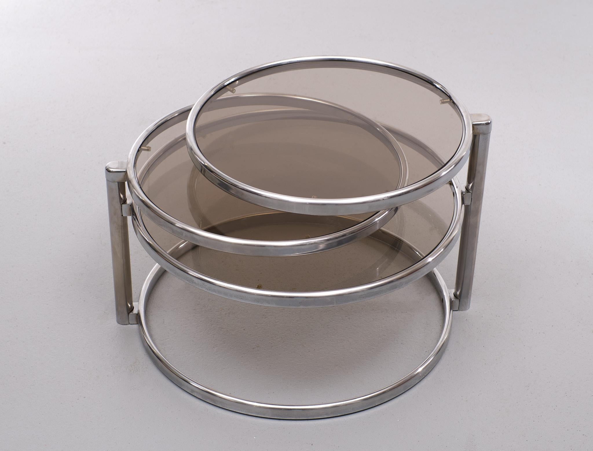 Mid-Century Modern Three Tier Coffee Table Attributed to Milo Baugman, 1970s