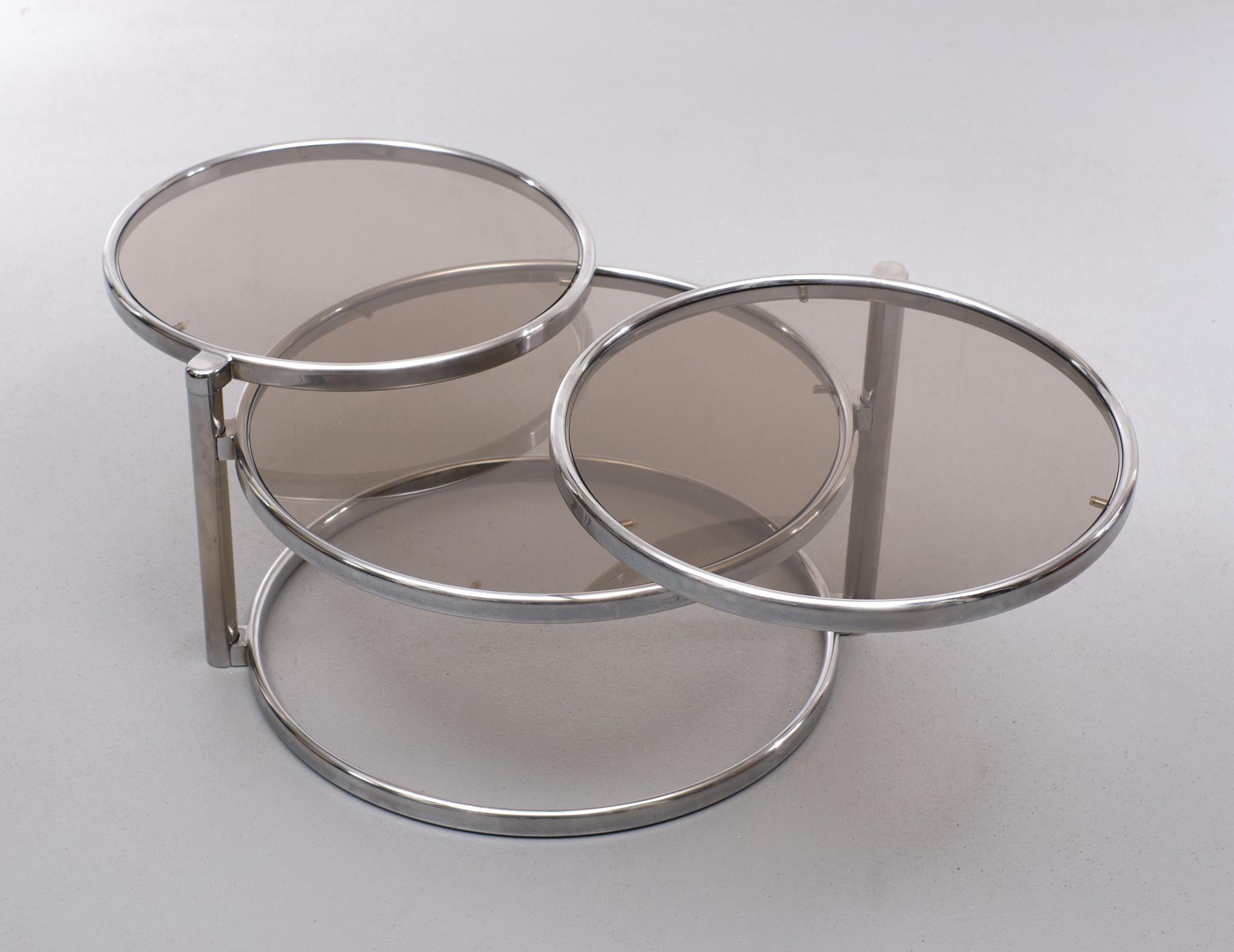 Three Tier Coffee Table Attributed to Milo Baugman, 1970s 1