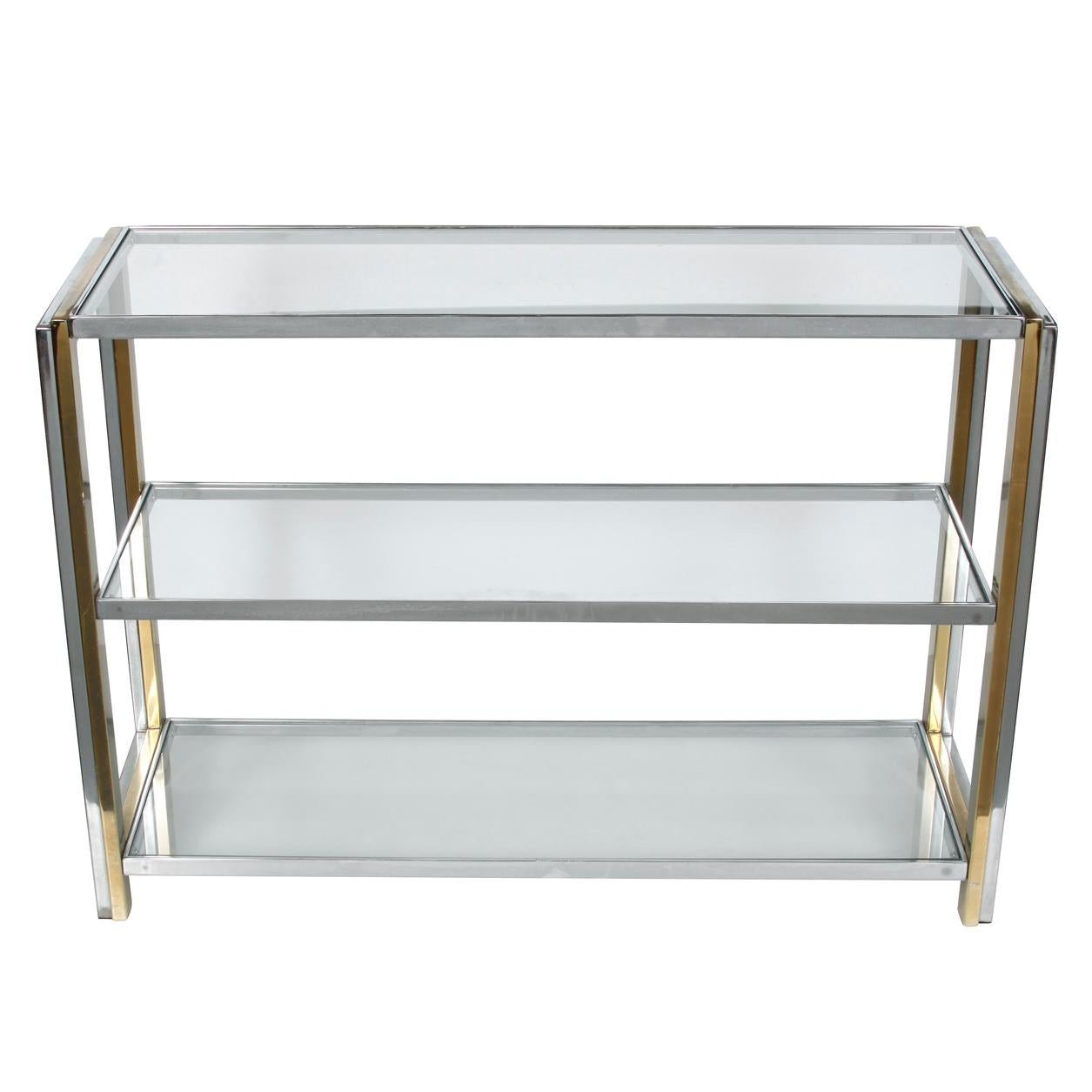 Mid-Century Modern Three-Tier Console Table For Sale