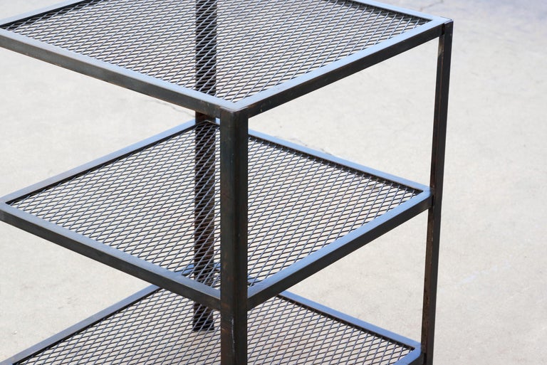 ThreeTier Expanded Metal Shelf Unit, Custom Made to Order For Sale at 1stDibs