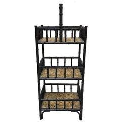 Three-Tier Faux Bamboo Storage Shelf / Étagère by Palacek