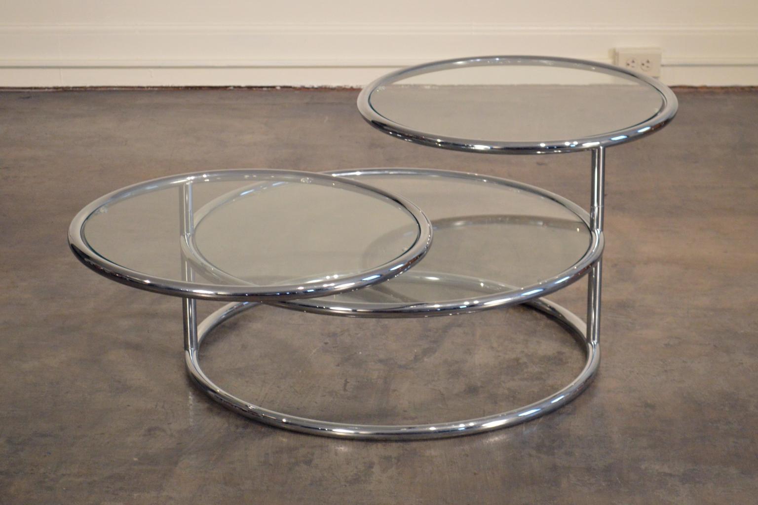 three tier glass coffee table