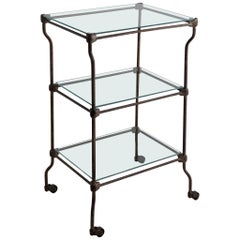 Three-Tier Iron and Glass Cart