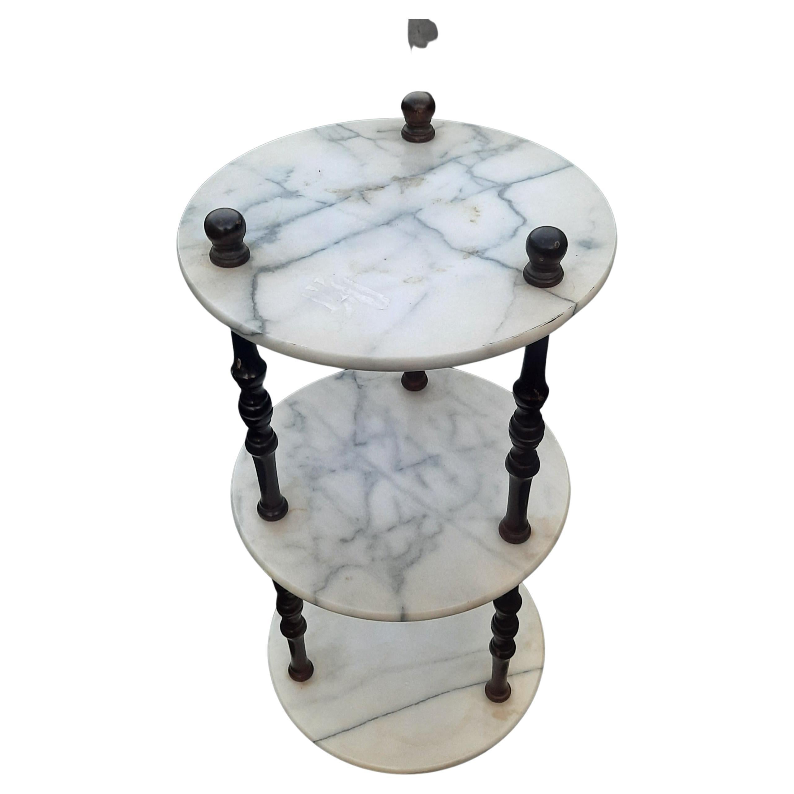 3 tier marble side table