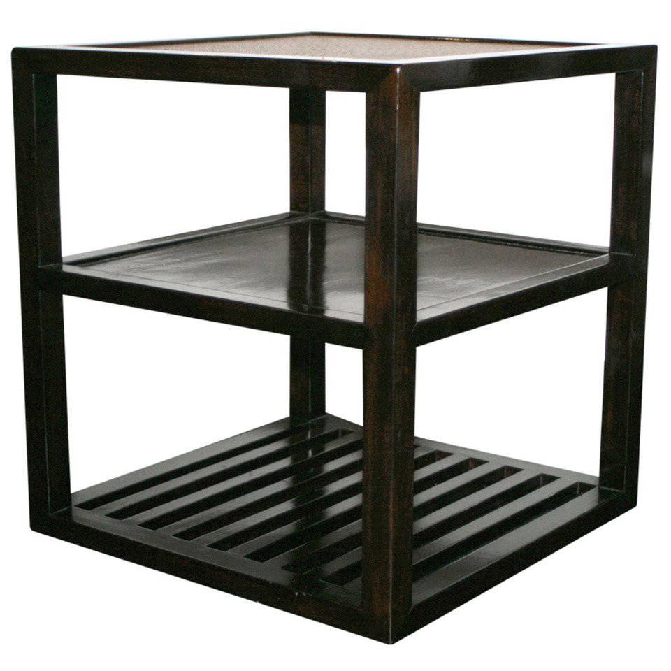 Three-Tier Mahogany Side Table For Sale