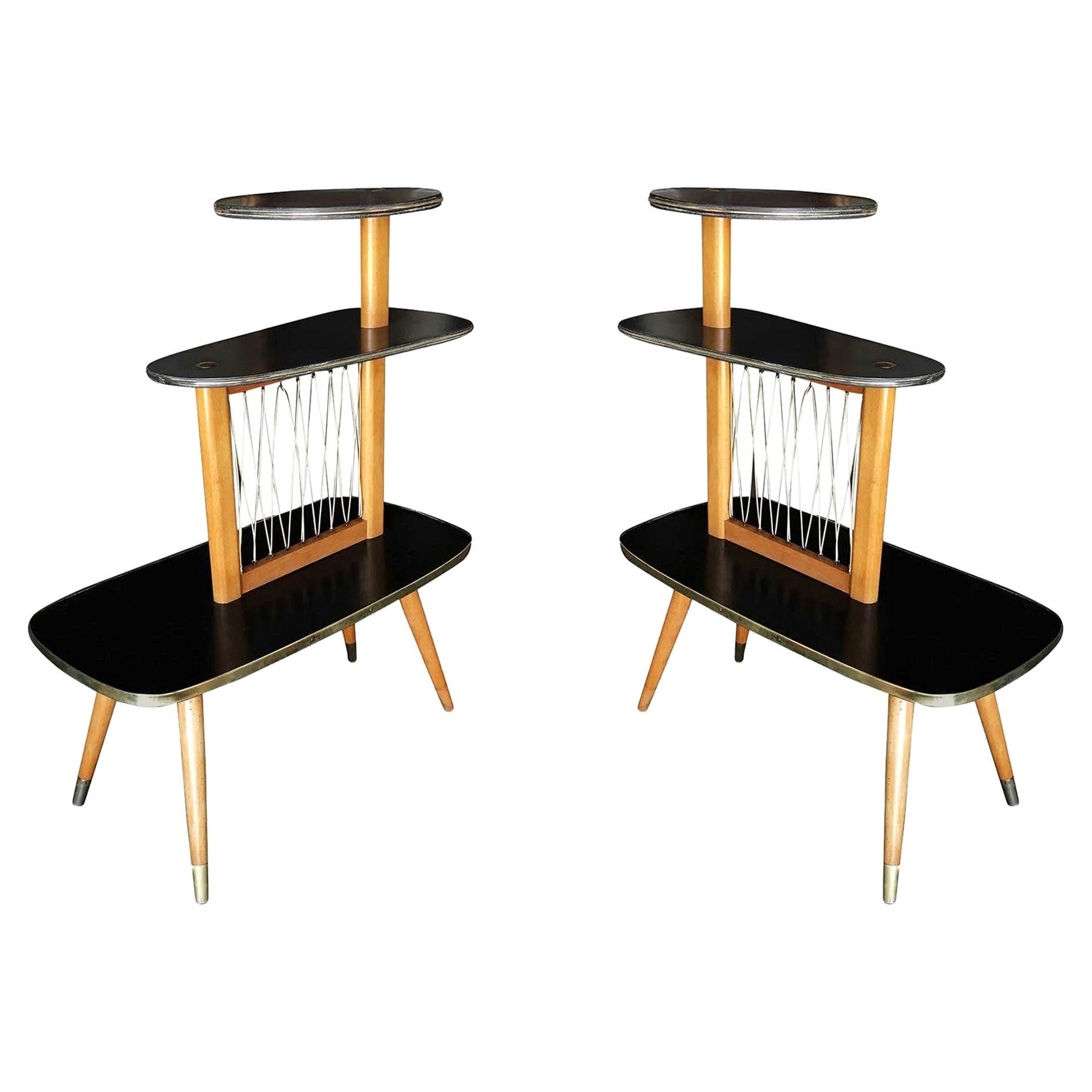 Three-Tier Midcentury French Side Tables, Set
