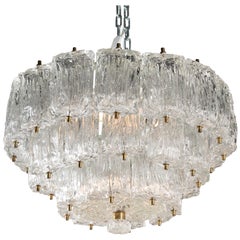 Vintage Three-Tier Murano Glass Chandelier by Barovier & Toso
