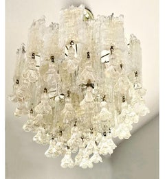Three-Tier Murano Glass Chandelier by Toni Zuccheri for Venini, Italy, ca. 1970