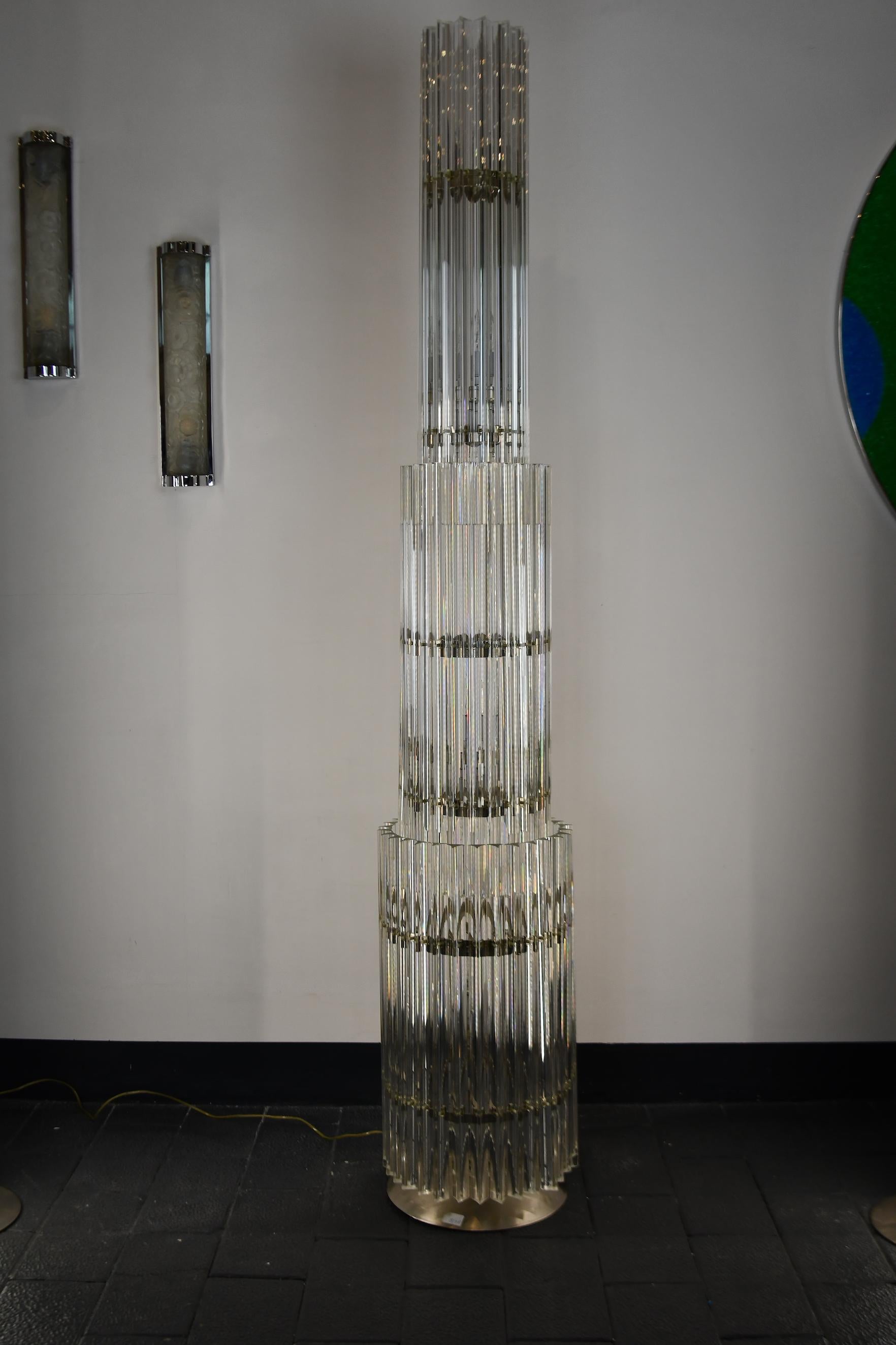 Murano Glass Three Tier  Floor Lamp By Venini For Sale 2