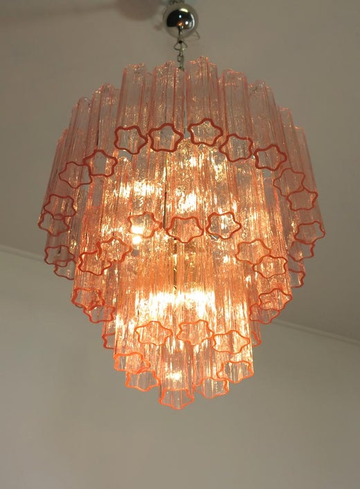 Three Tier Murano Glass Chandelier 48 Pink Glasses Mid Century Modern At 1stdibs - Pink Chandelier Orange Texas Three Tier Murano Glass Chandelier 48 Pink Glasses Mid Century Modern At 1stdibs - Pink Chandelier Orange Texas