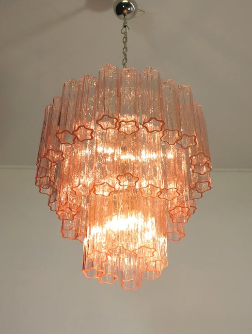 Three Tier Murano Glass Chandelier 48 Pink Glasses Mid Century Modern At 1stdibs - Pink Chandelier Orange Texas Three Tier Murano Glass Chandelier 48 Pink Glasses Mid Century Modern At 1stdibs - Pink Chandelier Orange Texas