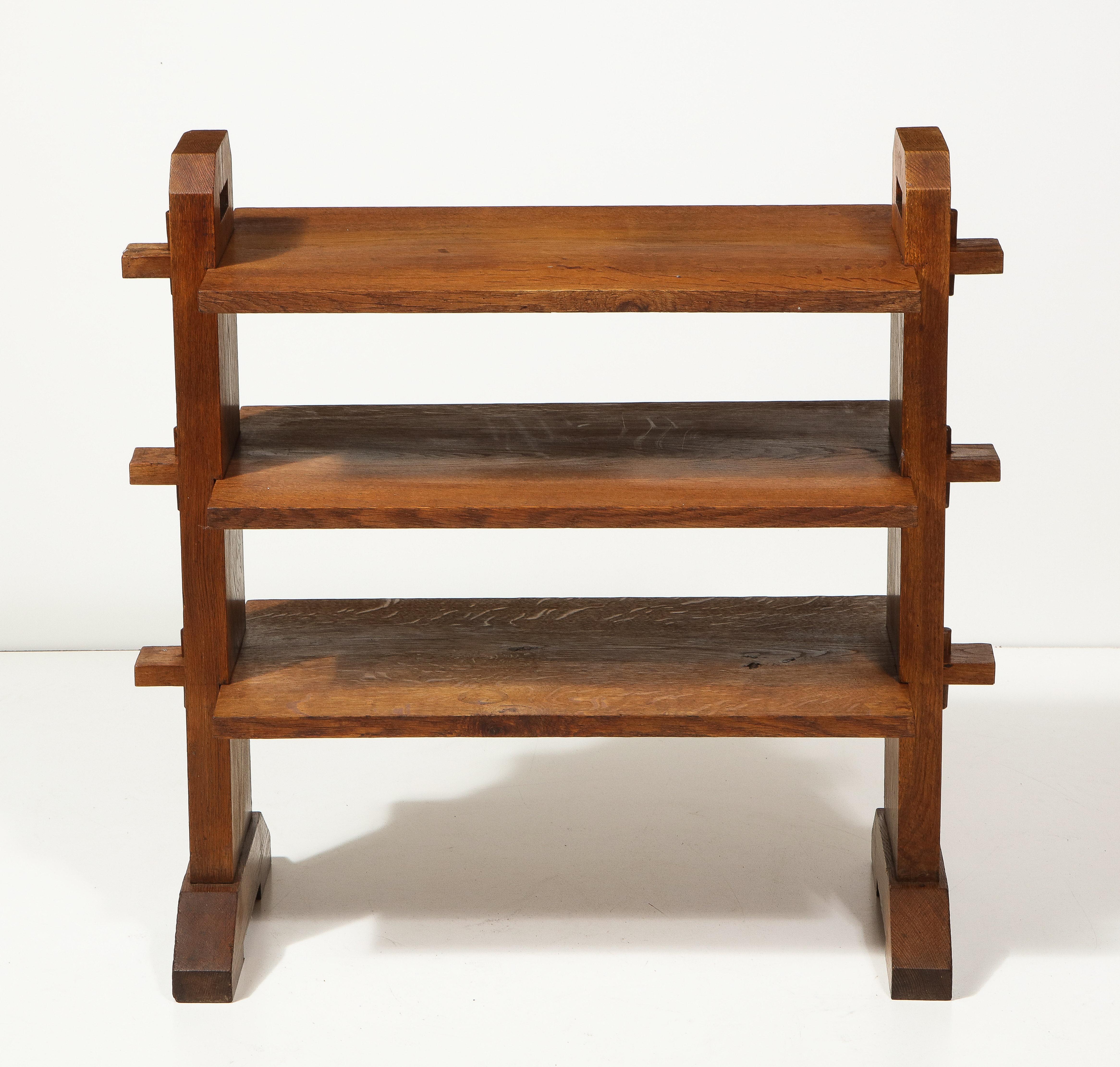 Three-Tier Oak Etagere, France, c. 1950s 6