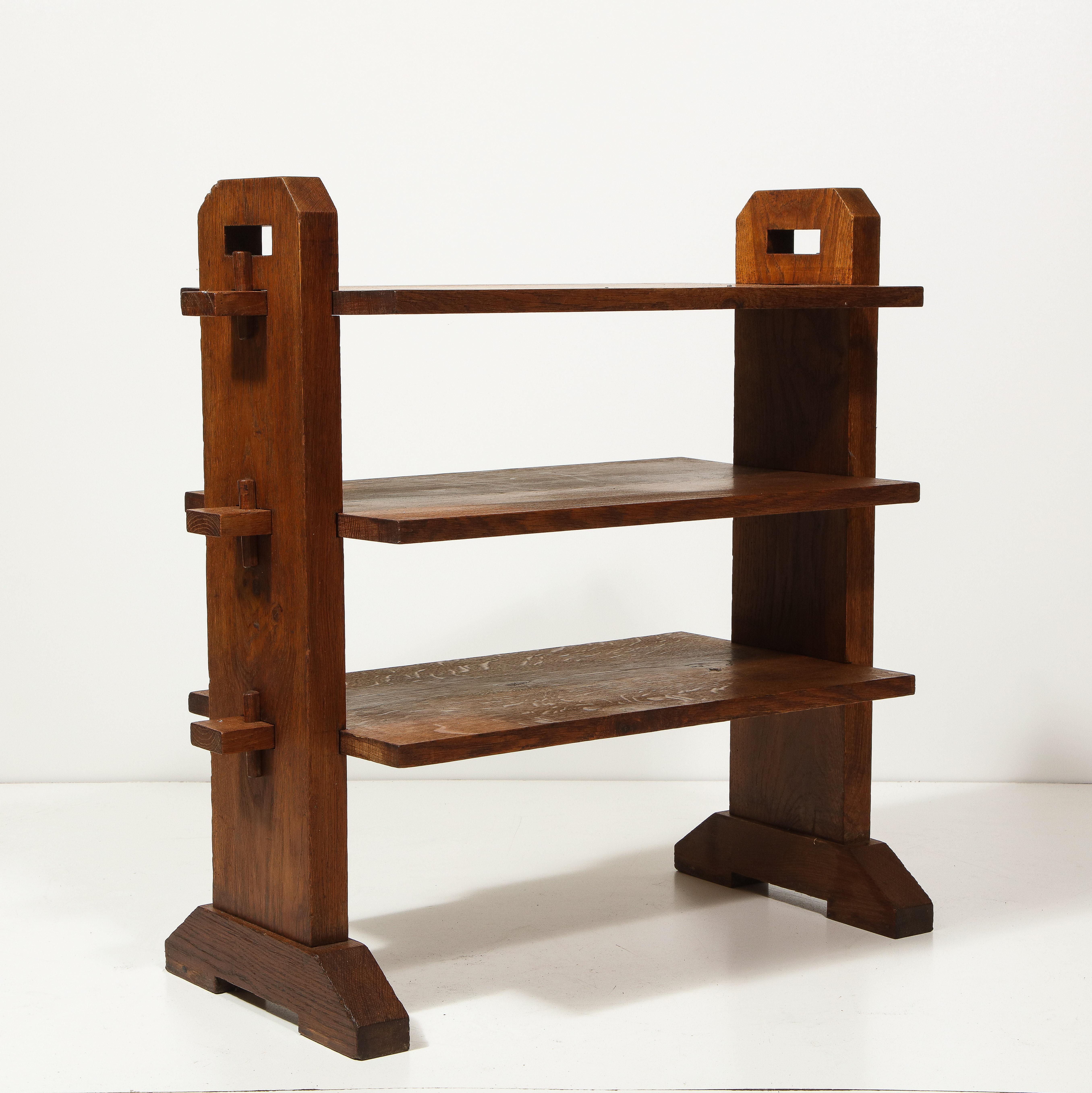 French Three-Tier Oak Etagere, France, c. 1950s
