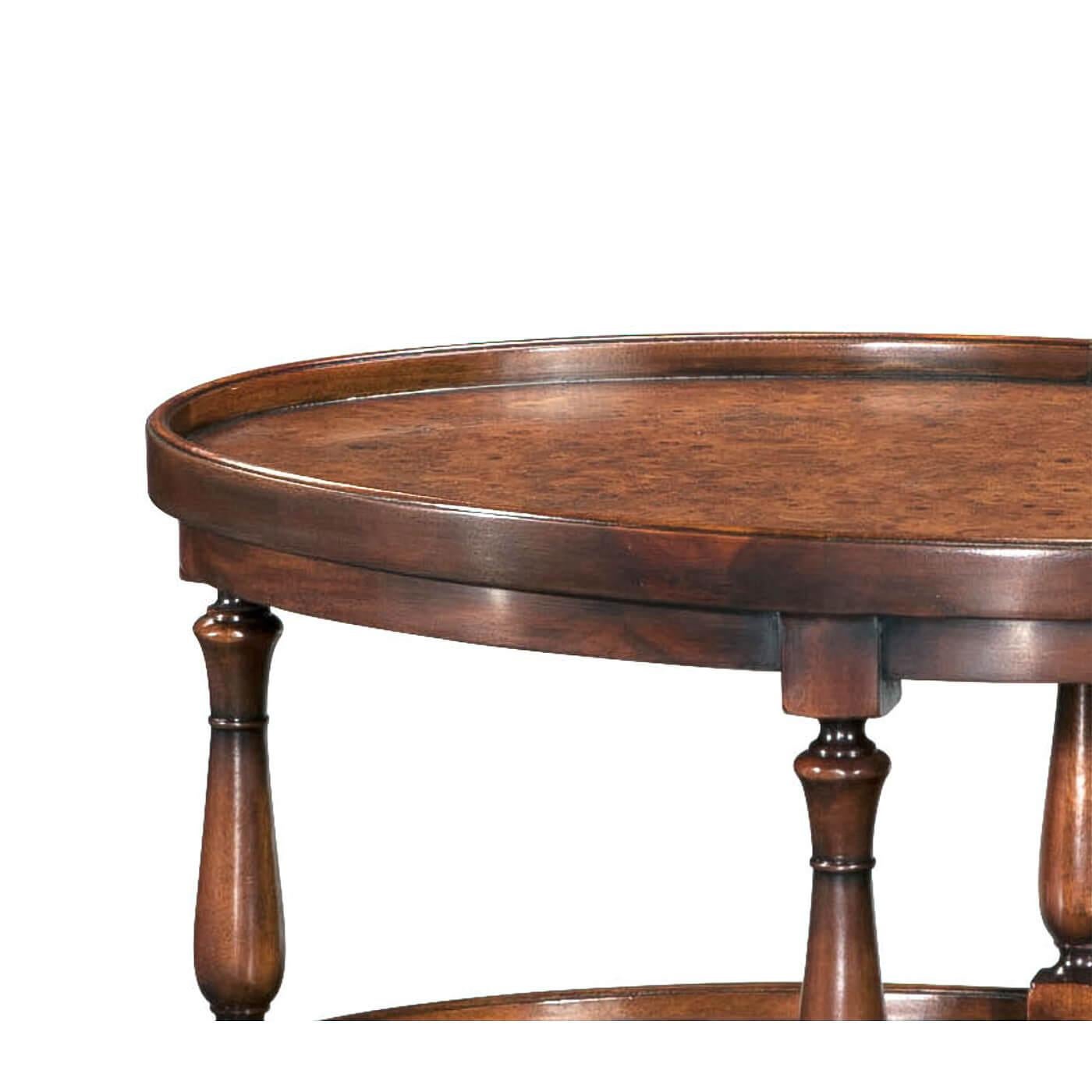 Regency Three Tier Oval End Table For Sale