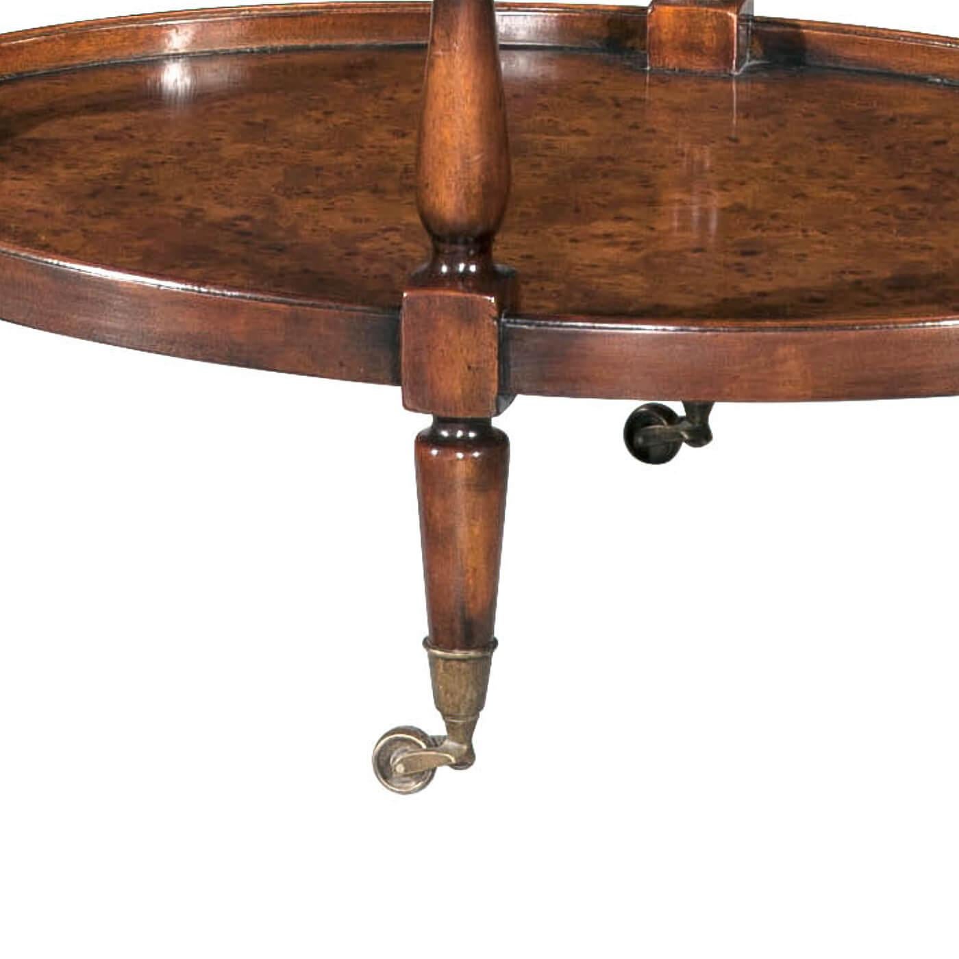 Vietnamese Three Tier Oval End Table For Sale