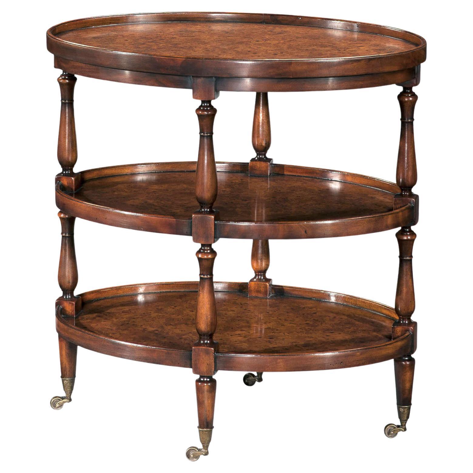 Three Tier Oval End Table