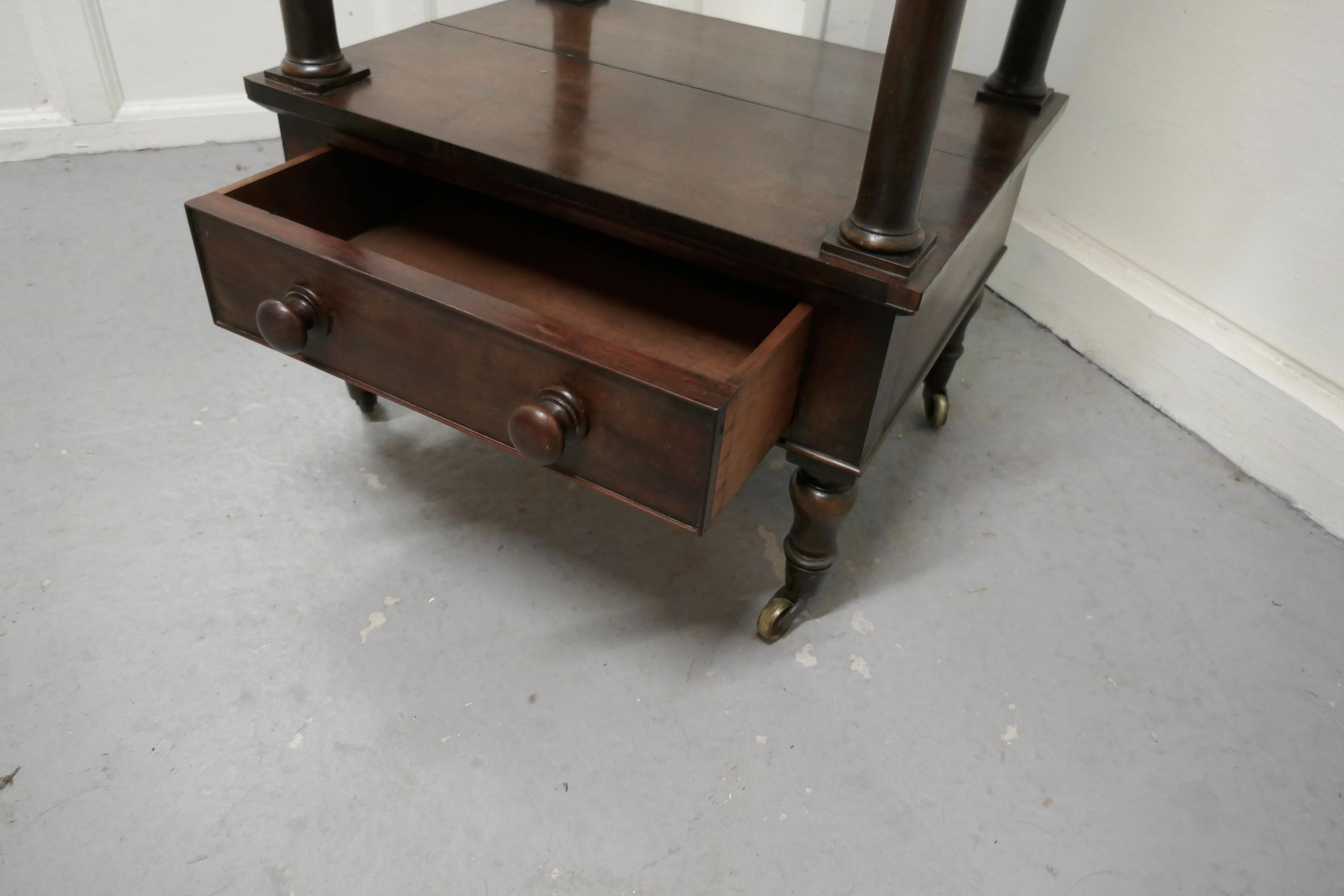 Three Tier Regency Rosewood Whatnot with Drawer In Good Condition In Chillerton, Isle of Wight