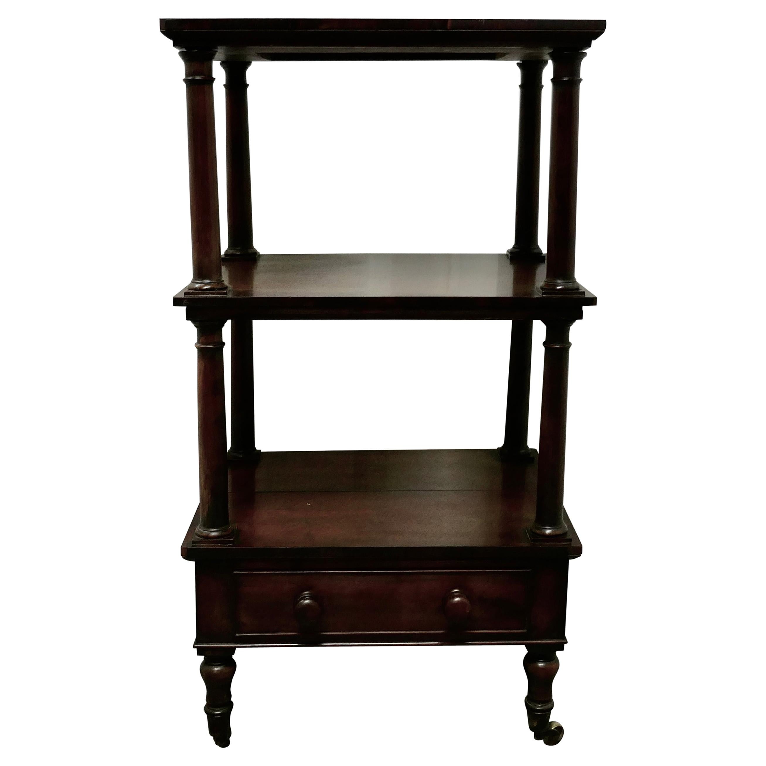 Three Tier Regency Rosewood Whatnot with Drawer