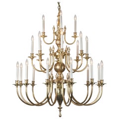Three-Tier Solid Brass Astrid 24 Chandelier by Remains Lighting, Burnished Brass