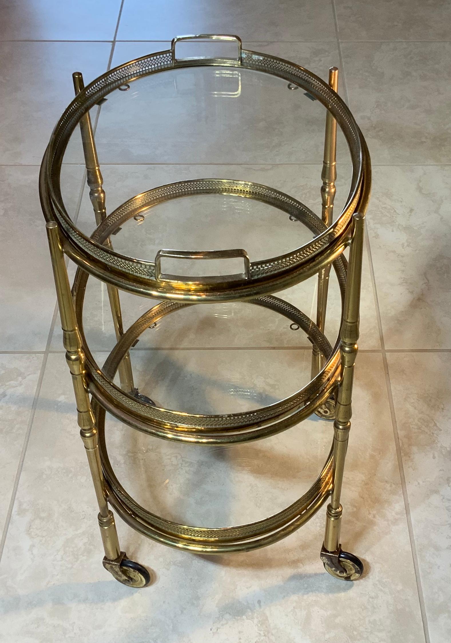 Three-Tier Solid Brass Vintage Desert Stand Table 1