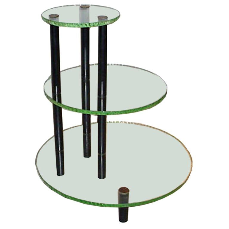 Three-Tier Table in the Style of Fontana Arte For Sale