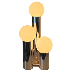 Three Tier Tubular Chrome 1970s Table Lamp