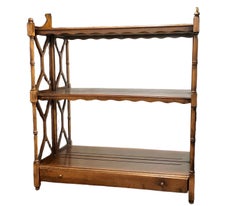 Three-tier, Wall-hanging Mirrored Wood Shelf
