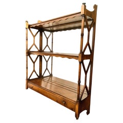Three-tier, Wall-hanging Mirrored Wood Shelf
