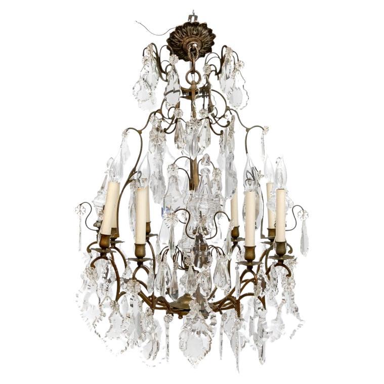 Three Tiered 12 Light Crystal Chandelier im Angebot