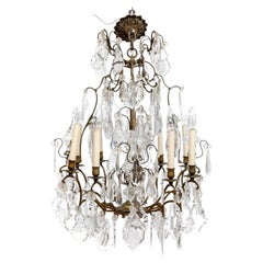 Vintage Three Tiered 12 Light Crystal Chandelier