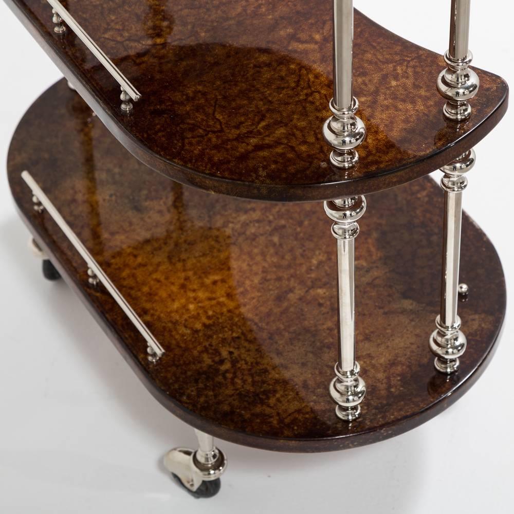 Lacquered Three-Tiered Bar Cart by Aldo Tura, 1950s