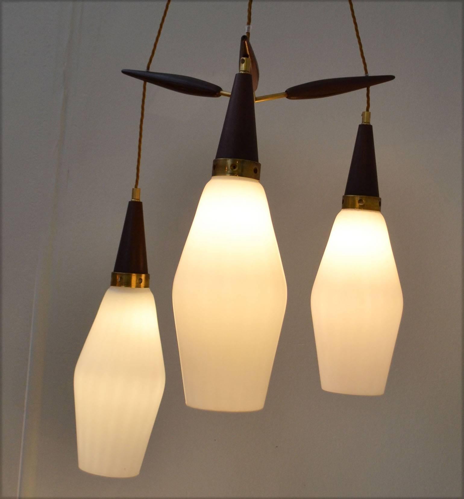 Mid-20th Century Danish 1950's Chandelier Three-Tiered