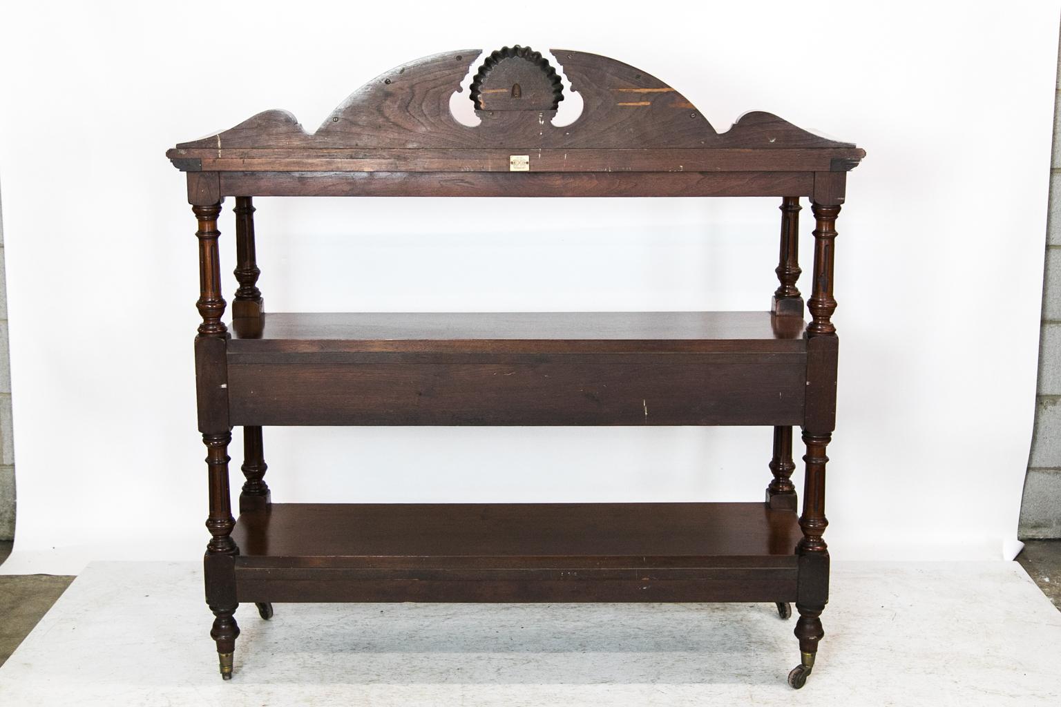 Three-Tiered English Walnut Shelf/Server 3