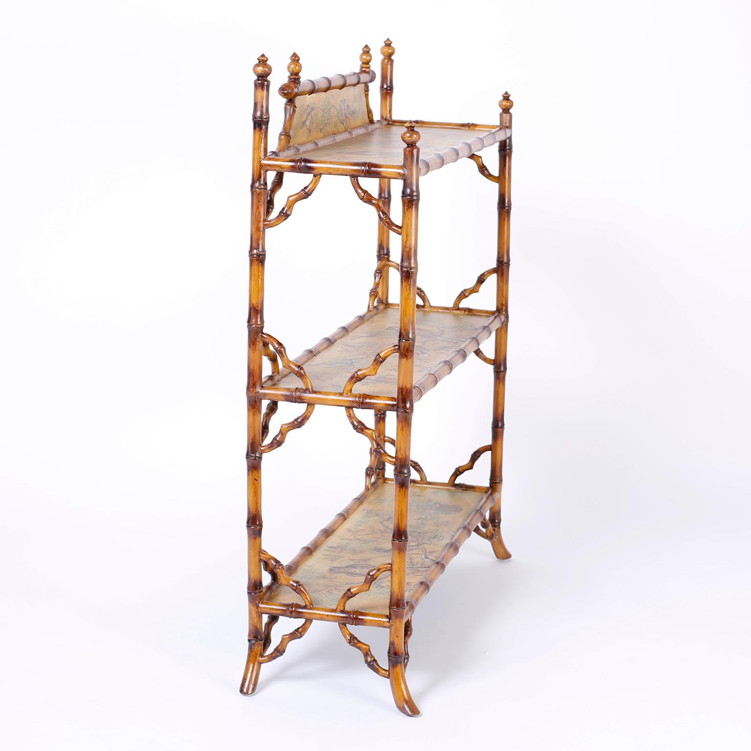 Three-Tiered Faux Bamboo Étagère or Shelf 1